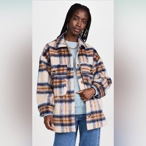#NWT: English Factory - Plaid Shacket, Size Small, in the color, Orange
